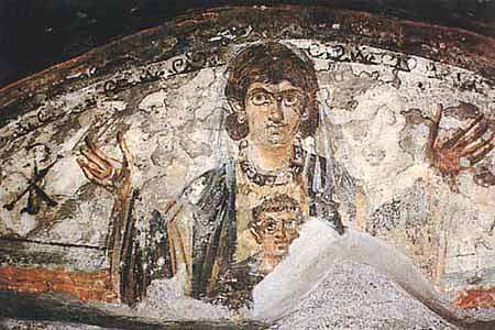 Peinture murale dans les Catacombes  Rome