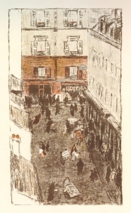 Quelques aspects de la vie de Paris - Coin de rue vue d'en haut, Pierre Bonnard (1899)