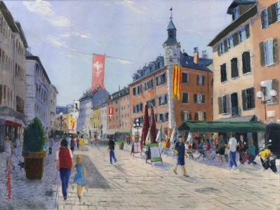 La Place Saint Léger, au centre de Chambéry, Nicole Wackenthaler