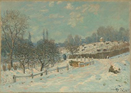 Route de louvecienne, effet de neige, Alfred Sisley (1874)