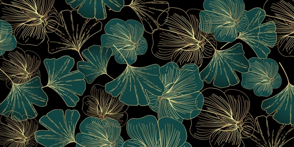 Motif floral - Feuilles de Gingko Biloba